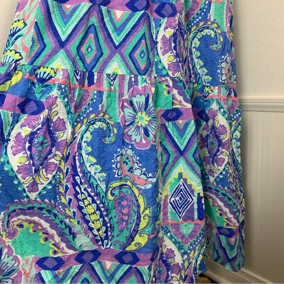 Escape By Habitat Tiered Maxi Dress Womens M Tropical Floral Resort Rayon Tencel - Picture 17 of 17